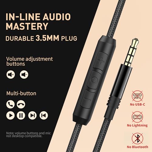 Image of AILIHEN Wired Headphones with Microphone, Over-Ear Foldable Corded Head Phones with Volume Control 3.5mm Jack for Teens Adult Smartphones Chromebook (Red)