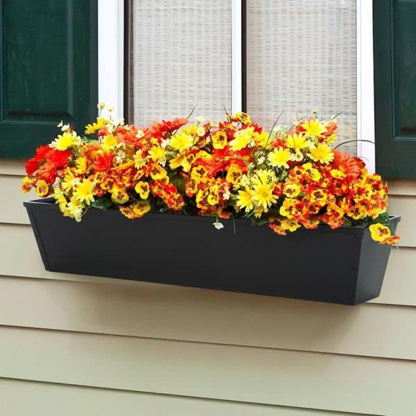 36in. Galvanized Tapered Window Box - Powder Coated Black