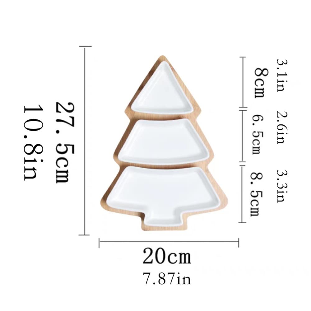 HEXEH Salatteller Keramik Weihnachtsbaumform Snackplatte mit Tablett Snack Snack Teller Snack Fruchtschalenplatte Frühstück Salatplatte Plastikteller