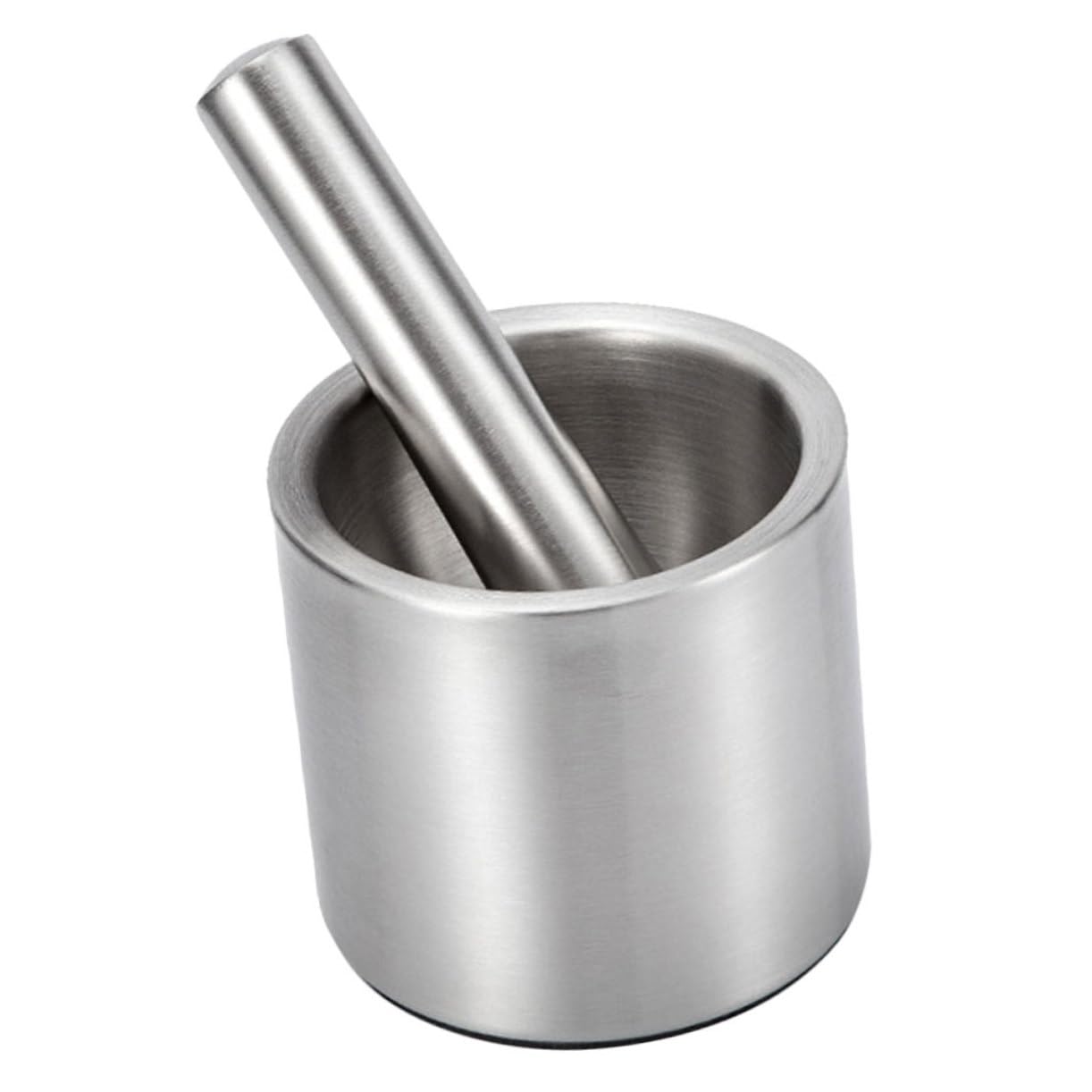 Edelstahl Knoblauchstampfer 1 Satz, Silber, Kompakt | Mahlschüssel für Nüsse und Knoblauch, Multifunktional, Leicht zu Reinigen