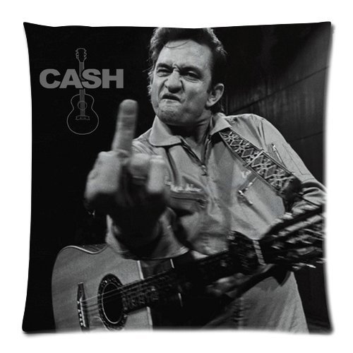Generic Personalized Famous Country Music Singer Johnny Cash Photo Sold By Too Amazing Roomy Pillowcase Zippered Throw Pillow Case 18x18 inches (one sides)