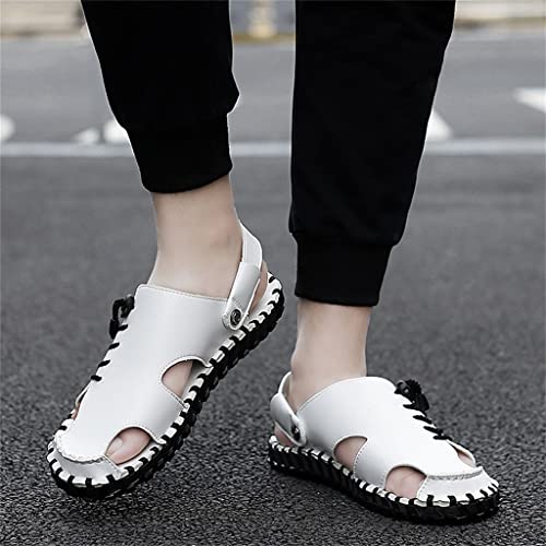 Comfy Leather Mens Sandals Leather Beach Shoes Men Outdoor Lightweight Casual Shoes Breathable Soft Flats Male Slippers2