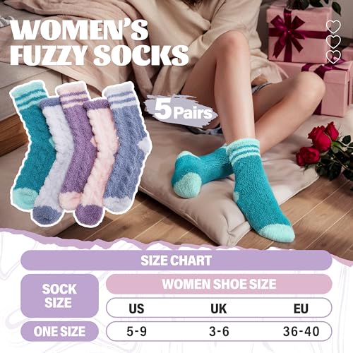 Image of Anlisim Fuzzy Socks for Women, Soft Comfy Cozy Fluffy Thick Winter Warm Fleece Slipper Socks