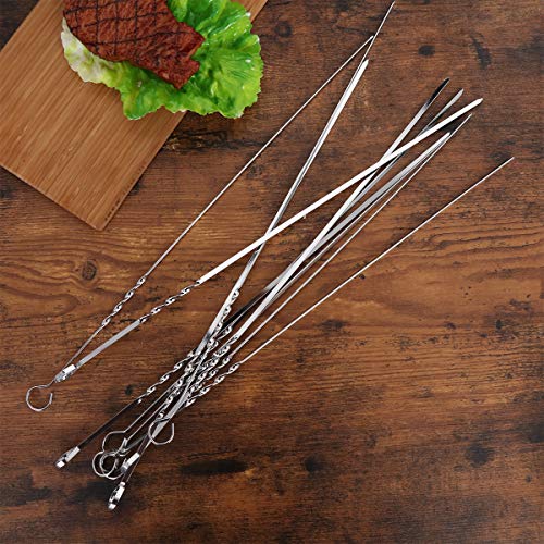 Espetos de churrasco DOITOOL para espetos de chapa de aço inoxidável para grelhar 20 peças de espeto