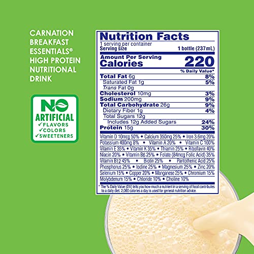 Carnation Breakfast Essentials High Protein Ready-To-Drink, Classic French Vanilla, 8 Fl Oz (Pack Of 24) (Discontinued By Manufacturer) #TOP1
