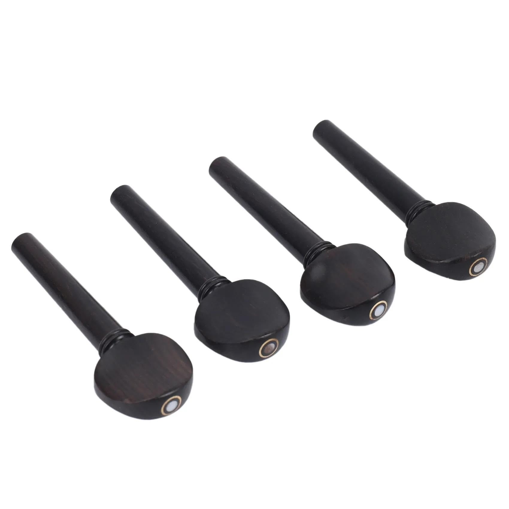 Un set di accessori per violino 4/4 in legno di ebano naturale di 4 pezzi di pioli e perni di coda 4 pezzi di accordatori dorati fini. pezzi di ricambio per violino