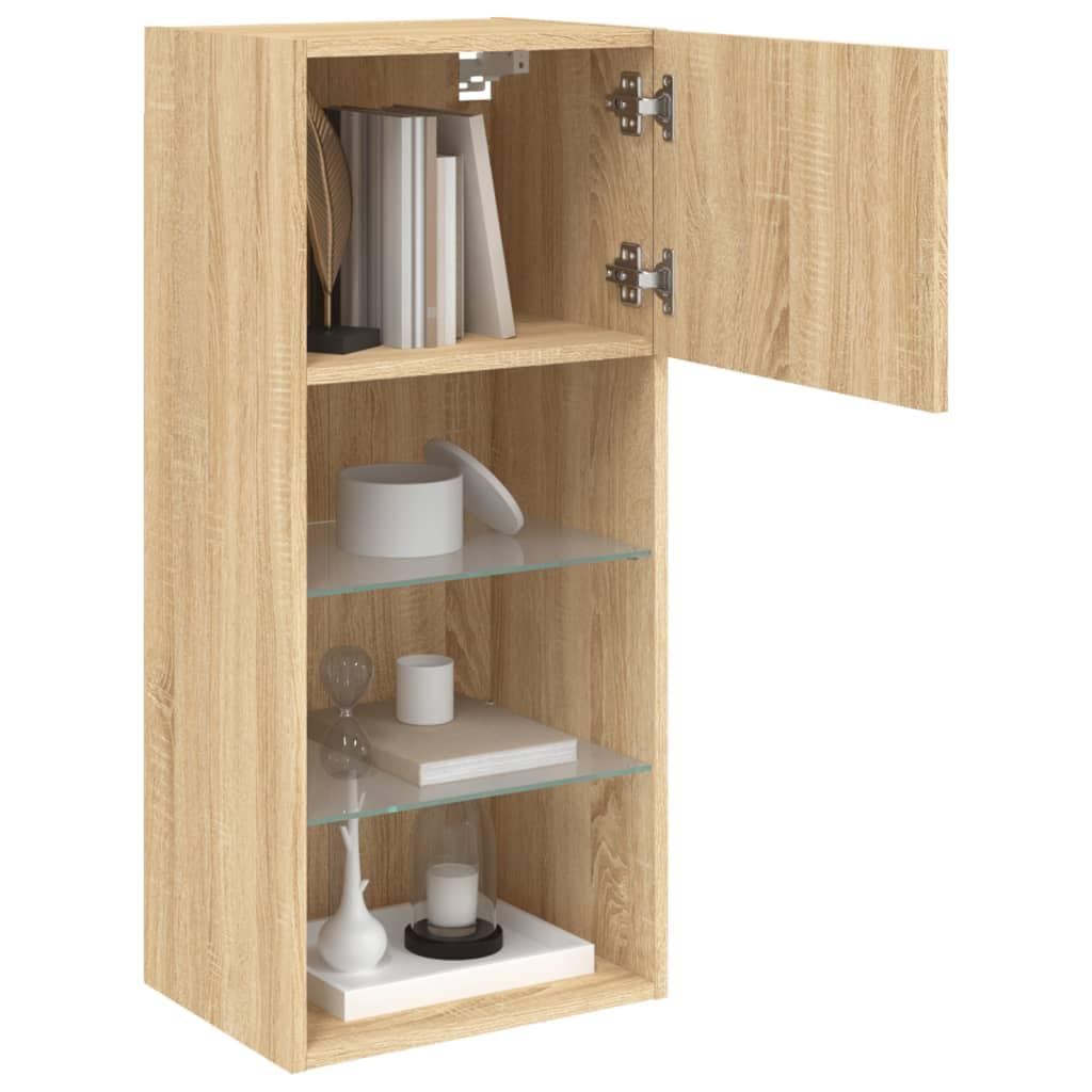 Szafka pod telewizor z lampkami LED sonoma dąb, 40,5 x 30 x 90 cm