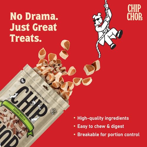 Image of Chip Chops Sushi Rolls Dog Treats - Healthy, Easily Digestible Protein Snacks for Training & Daily Reward - 2 X 70 g Treat Packs for All Dog Breeds