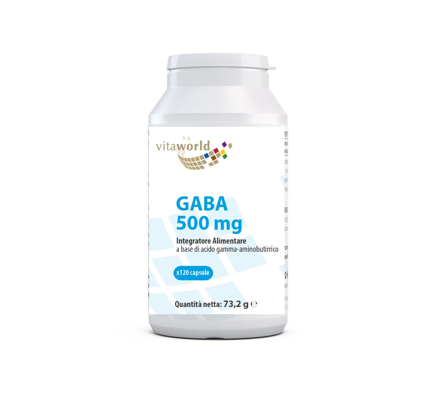 Vita World GABA 500mg 120 Capsule Acido Gamma-aminobutirrico Vegano Made in Germany
