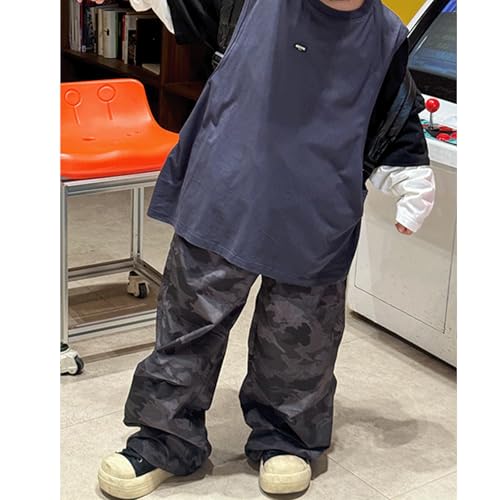 Baggy Jeans Kids Camo Loose Fit Camouflage Wide Leg Jeans Hip Hop Streetwear Baggy Pants Boys Black Grunge Cargo Skater3