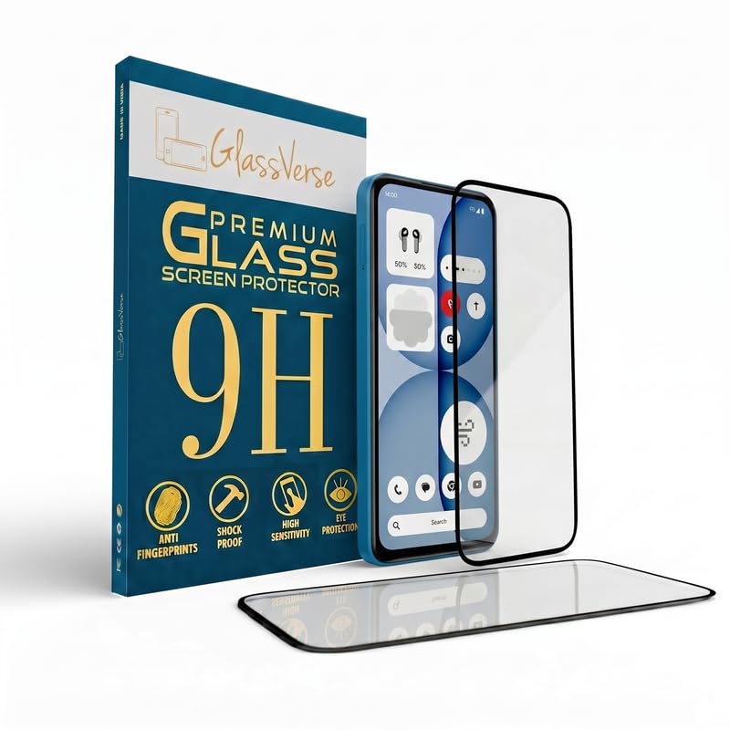 Image of GlassVerse Toughened Oleophobic Tempered Glass For Nothing Phone 4a (Pack Of 2) with Free Installation Kit. Full screen Coverage - 6.78 inch