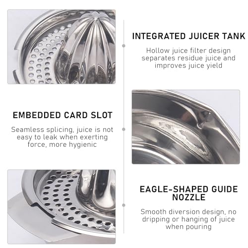 1 presse-agrumes manuel, en acier inoxydable, pour citrons, oranges et autres fruits, robuste, durable, passe au lave-vaisselle, presse-agrumes portable créatif manuel pour un usage domestique – Image 4