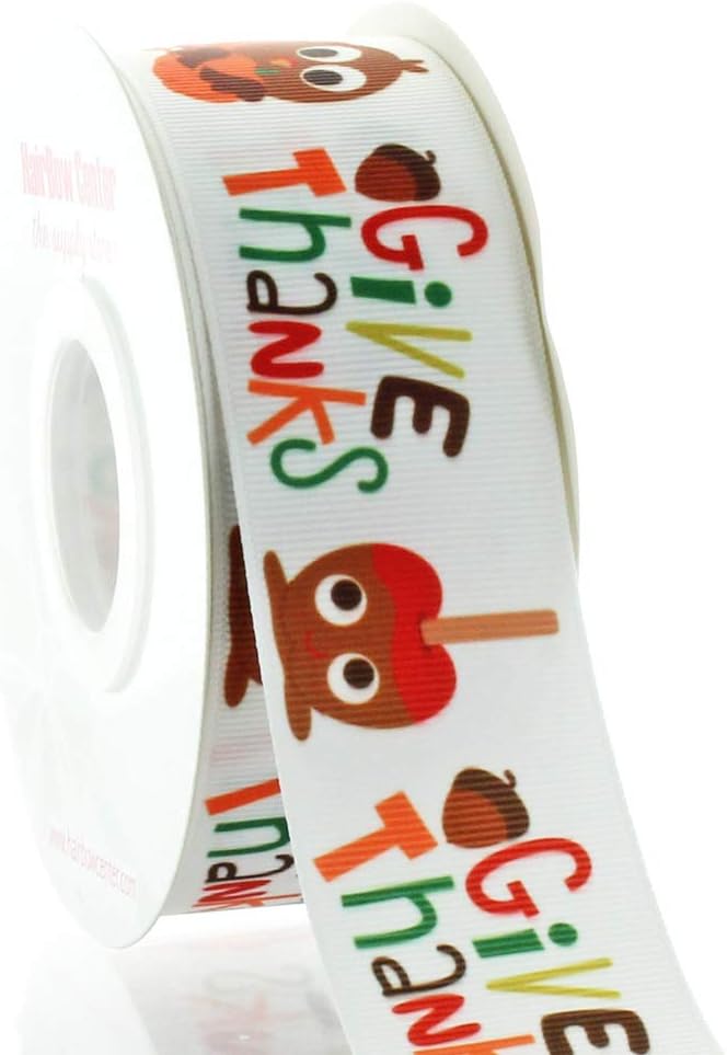 1.5" Give Thanks Grosgrain Ribbon 100yd