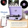Vinyl Record Player 3-Speed Bluetooth Suitcase Turntable with Built-in Stereo Speakers, USB Recording, Portable Belt-Driven LP Player with RCA AUX Headphone Jack, Auto Stop, Vintage Purple #1