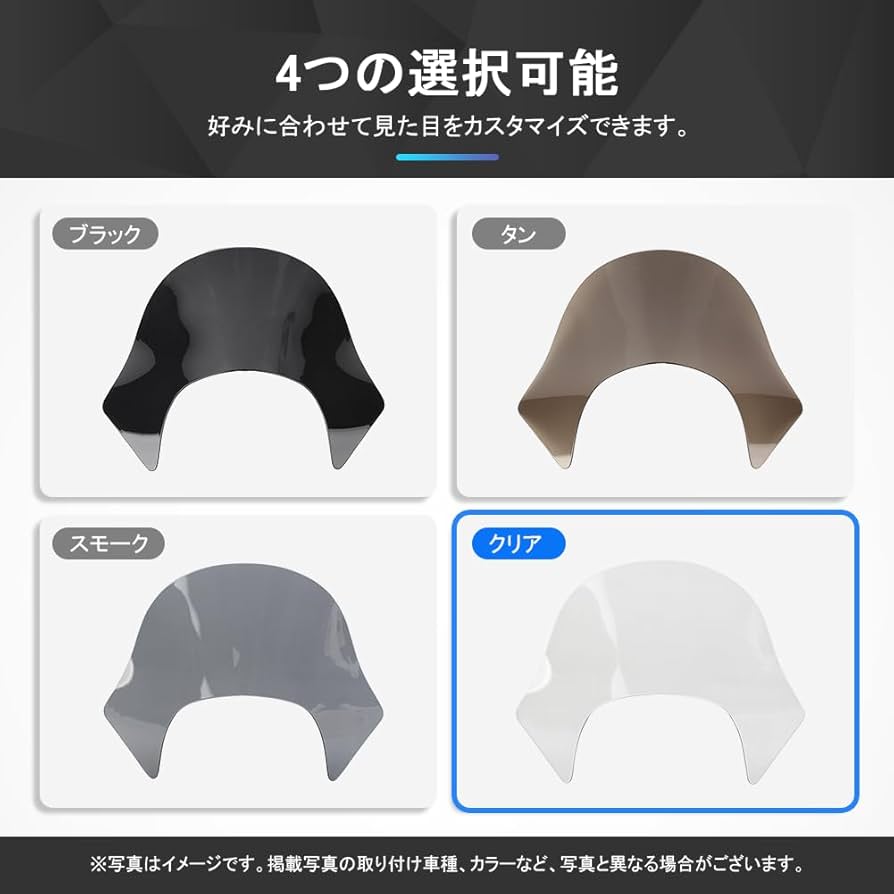 Amazon | YIJIA オートバイ用ラミナーリップフロントガラス