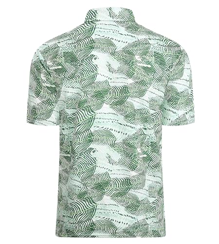 Alex Vando Mens Hawaiian Golf Shirt Moisture Wicking Digital Print Golf Shirts for Men