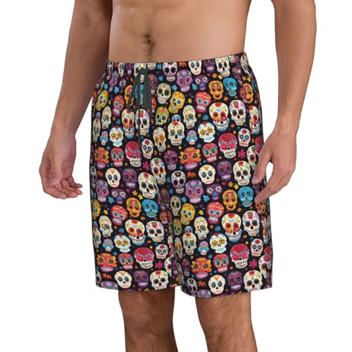 Sugar Skulls Print Print Stylish Beach Shorts Swim Trunks Lightweight Breathable Summer Outdoor Activities2