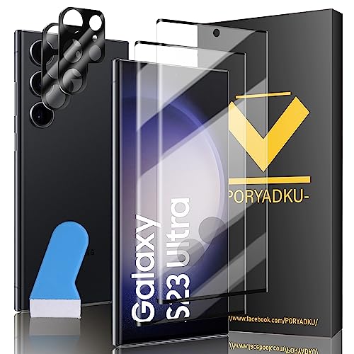 2+2 Stück Für Samsung Galaxy S23 Ultra 5G Panzer Schutz Glas Folie 2 Stück+Kamera Schutzfolie 2 Stück, Fingerabdruck-ID ...