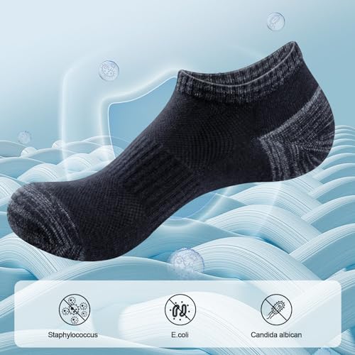 Bamboo Viscose Ankle Socks For Men, Breathable Anti-Odor Casual Everyday Athletic Running Low Cut Socks3