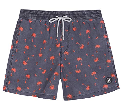 SURF CUZ Men's Washed Vintage Floral Print Swim Trunk