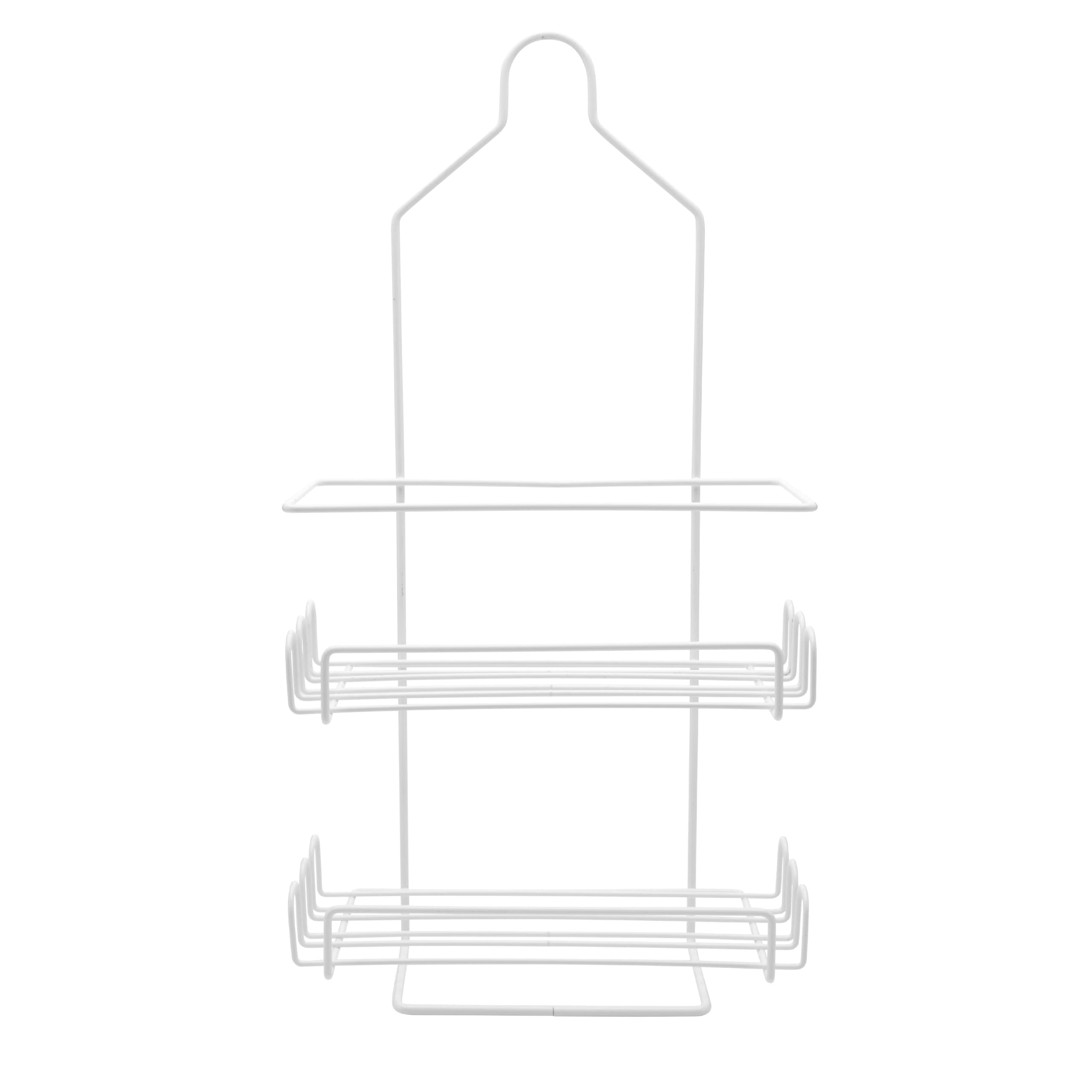 YBM Home Hanging Shower Caddy with 2-Tier Shelves and Hooks for Shampoo Conditioner and Soap Towels Razors and