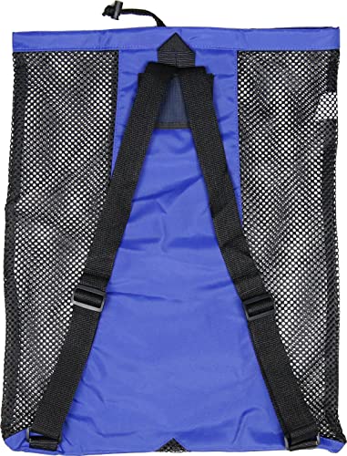Drawstring Sports Equipment Mesh backpack For Swimming Beach Diving Travel Gym (Blue), 23 inch wide and 18 inch Tall - Image 3