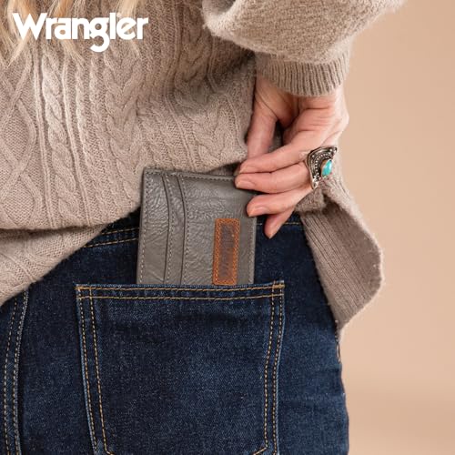 Image of Montana West X Wrangler Slim ID Card Holder for Women Minimalist Credit Card Holder for Women Rfid Blocking Thin Small Wallets for Women
