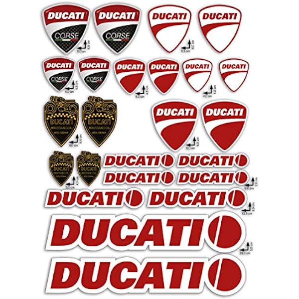 Zestaw naklejek DUCATI CORSE LOGO 24 sztuki OFERTA kask motocyklowy MOTO