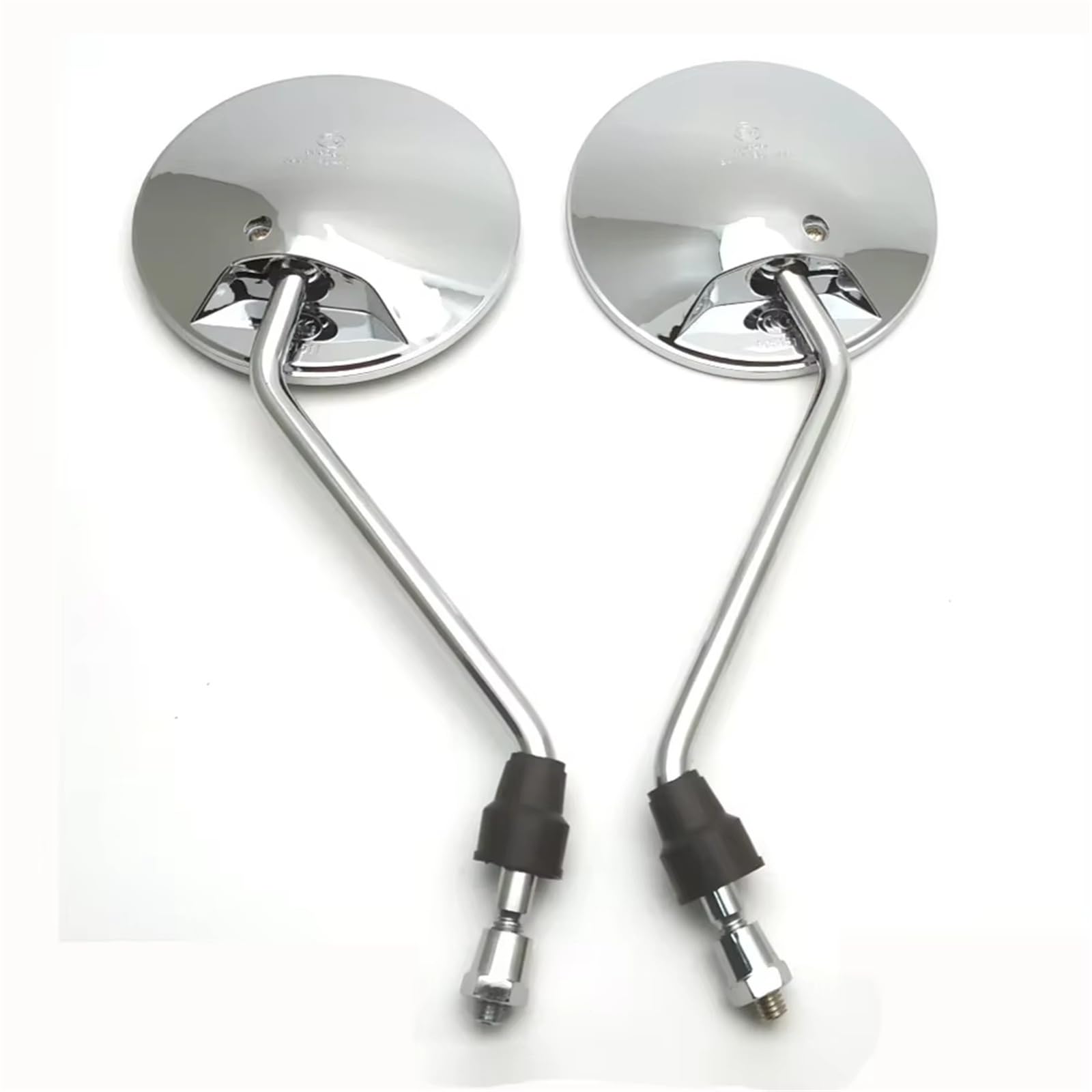 Espejos Retrovisores Moto Par Espejos retrovisores universales para Motocicleta cromados en Plata con Rosca 8 mm, Estilo Retro Redondos ovalados y convexos Espejo Retrovisor Moto