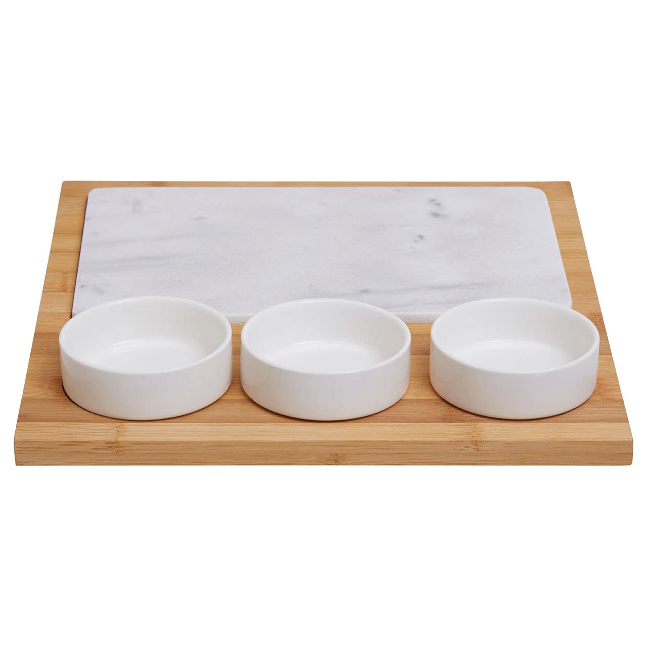 Premier Housewares 5 placas de cerámica y mármol blanco.