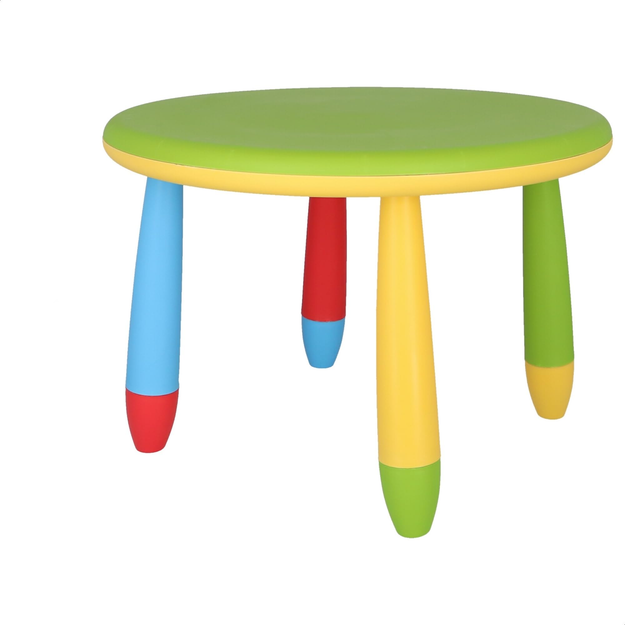 Aranaz Mesita Infantil Redonda Verde, Multifuncional, diseño Moderno, 70x48 cm, Fabricada en plástico, Resistente, jardín o terraza