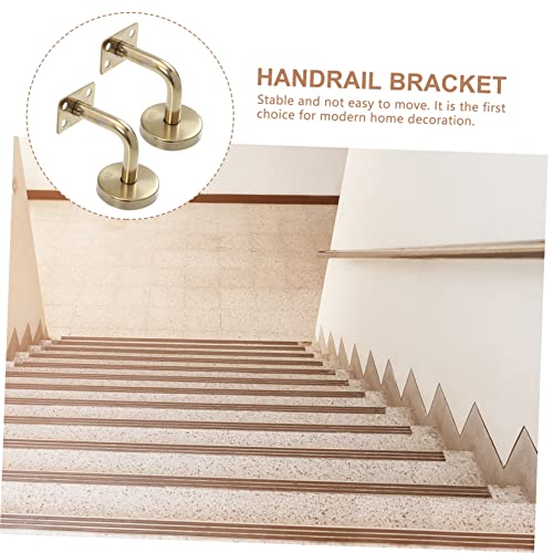 Support de main courante d'escalier doré en métal robuste x2