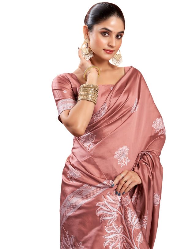 Image of SIRIL Women's Kanjivaram Soft Silk Saree Pure Silk Saree With Unstitched Blouse Piece