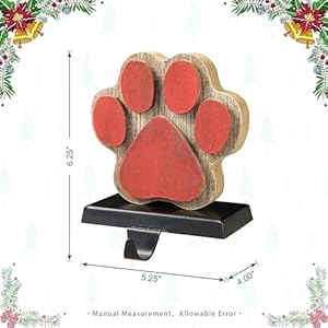 Glitzhome 6.3" H Christmas Paw Stocking Holder for Fireplace Mantel Stand Hanger Sturdy Wooden/Metal Xmas Seasonal Home Party Decoration Glitzhome 63 H Christmas Paw Stocking Holder for Fireplace Mantel Stand Hanger Sturdy WoodenMetal Xmas Seasonal Home Party Decoration