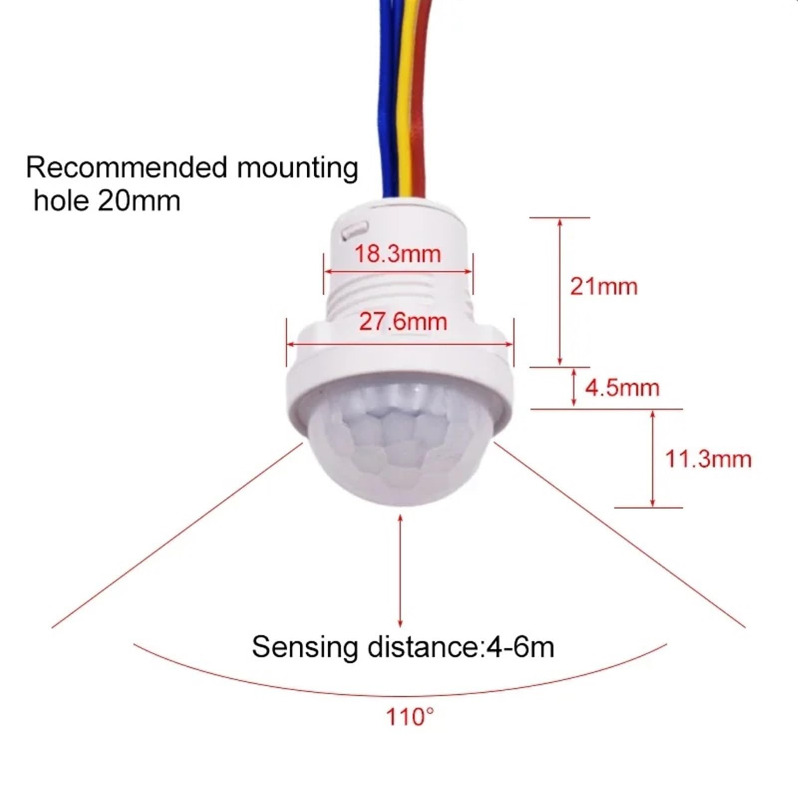 AC 12V 24V DC 110V 220V Sensor automático de movimiento infrarrojo interruptor de luz IR detección de movimiento humano lámpara interior y exterior 1 Uds(9-60V DC)