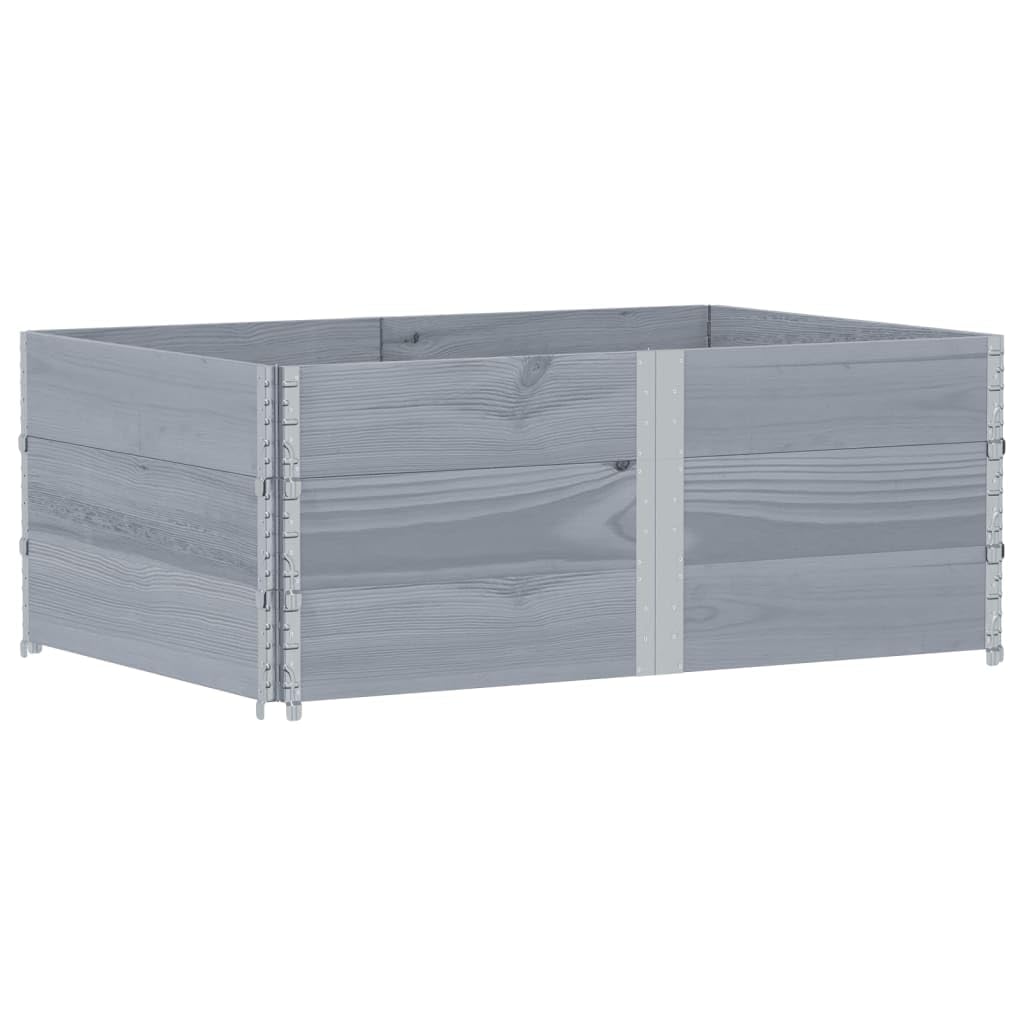 Paretali per Pallet 3pz Grigi 150x100cm Legno Massello di Pino, Commercio e Industria,Movimentazione di Materiali,Pianali di carico e Pallet, 37.1kg-3295384