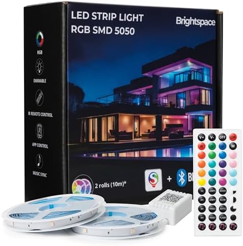 Ruban LED 10M RGB Multicolore Avec Télécommande Et App Bluetooth - Bande Lumineuse Musicale