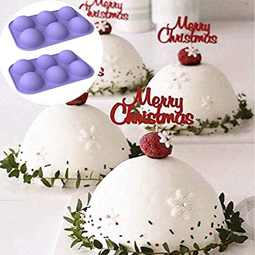 image for Omaky 2Pcs Semi Sphere Silicone Mould Baking DIY Mold For Chocolate, C