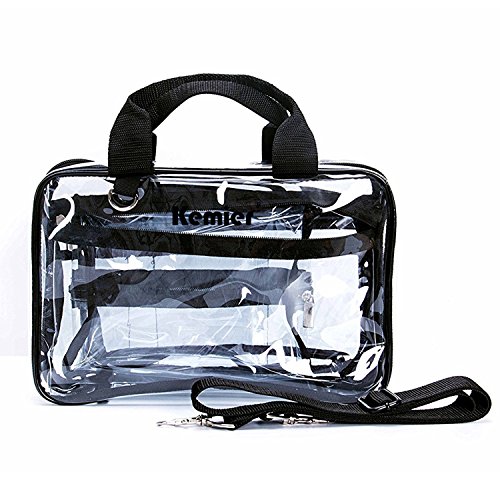 Kemier 3 In 1 Clear Makeup Bags Vinyl Zippered PVC Cosmetic/Toiletry/ Storage Travel Bags/Train Case With Detachable Strap