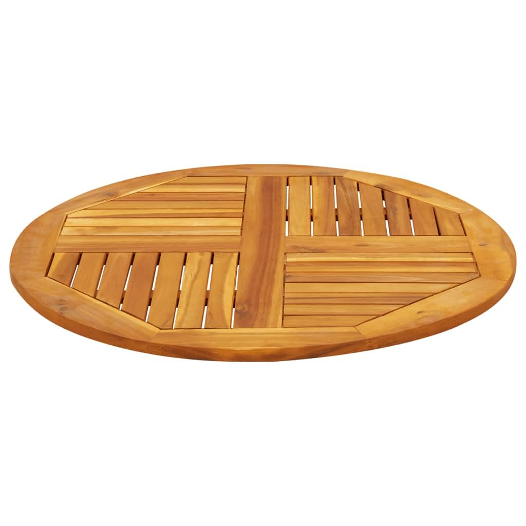 vidaXL Piano per Tavolo Ø80x2,2 cm Rotondo in Legno Massello di Acacia, Piano del Tavolo, Piano del Tavolo in Legno, Bordo di Ricambio