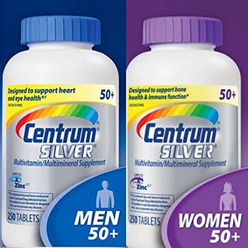 Centrum Silver Women 50+, 250 Tablets and Centrum Silver Men 50+, 250 Tablets