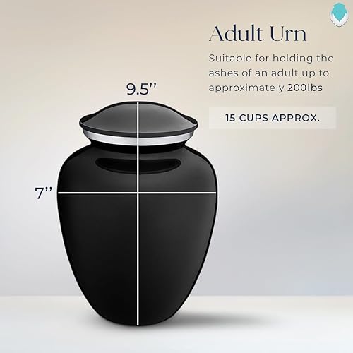 Miniatura 3 de Geturns Embrace - Urnas de cremación cruzadas personalizadas para adultos para cenizas humanas, urna funeraria grande negra para mujeres y hombres,