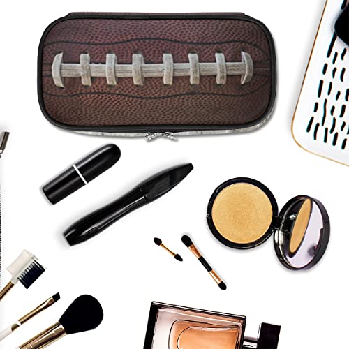 Image of Pardick Rugby Ball Big Capacity Pencil Pen Case Football Large Pencil Pouch with Zipper Compartments Pencil Bag for Boys Girls Adults Student Office School Supplies