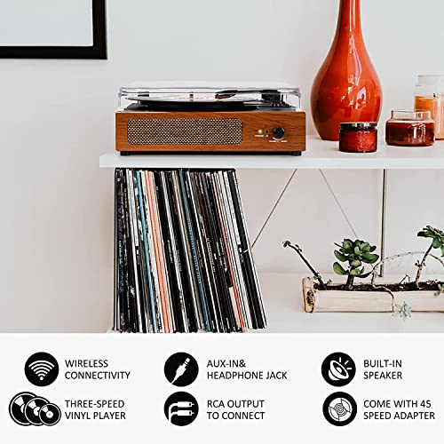 Platine Vinyle avec Haut Parleur, Platine Vinyle Vintage pour disques vinyles, Prise en Charge 3 Vitesses, Lecture sans Fil, entrée AUX, Ligne RCA LP lecteurs vinyles Orange de blé - Les Beatles, Paul McCartney, John Lennon, RIngo Starr, George Harrison Platine Vinyle avec Haut Parleur, Platine Vinyle Vintage pour disques vinyles, Prise en Charge 3 Vitesses, Lecture sans Fil, entrée AUX, Ligne RCA LP lecteurs vinyles Orange de blé – Image 6
