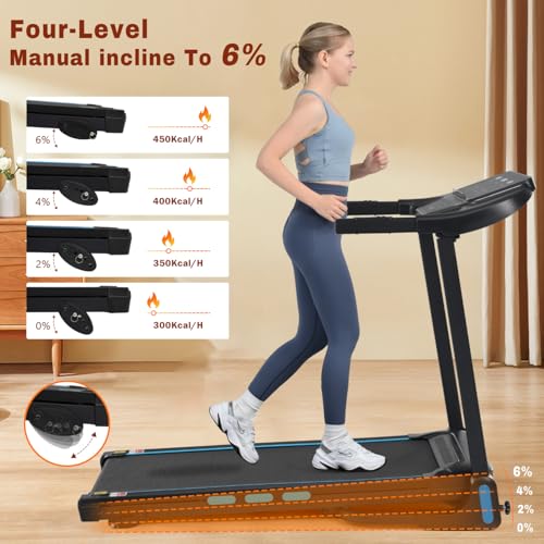 Image of New Treadmills for Home - 3.5HP Hydraulic Auto Foldable Treadmill with Speaker, 10MPH, 350Lbs Weight Capacity