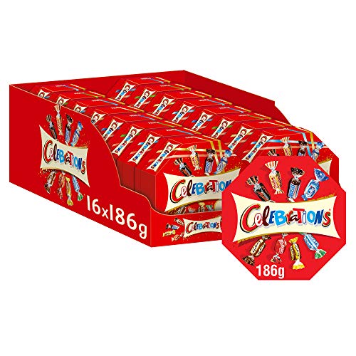 Celebrations Geschenkbox | Mini-Schokoriegel Mix | 16 Packungen in einer Box (16 x 186 g)