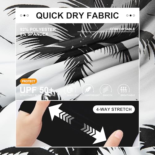 FT FENTENG Mens Swim Trunks with Compression Liner 5" Stretch Board Shorts Quick Dry Zipper Pockets 2 in 1 Mens Bathing Suits4