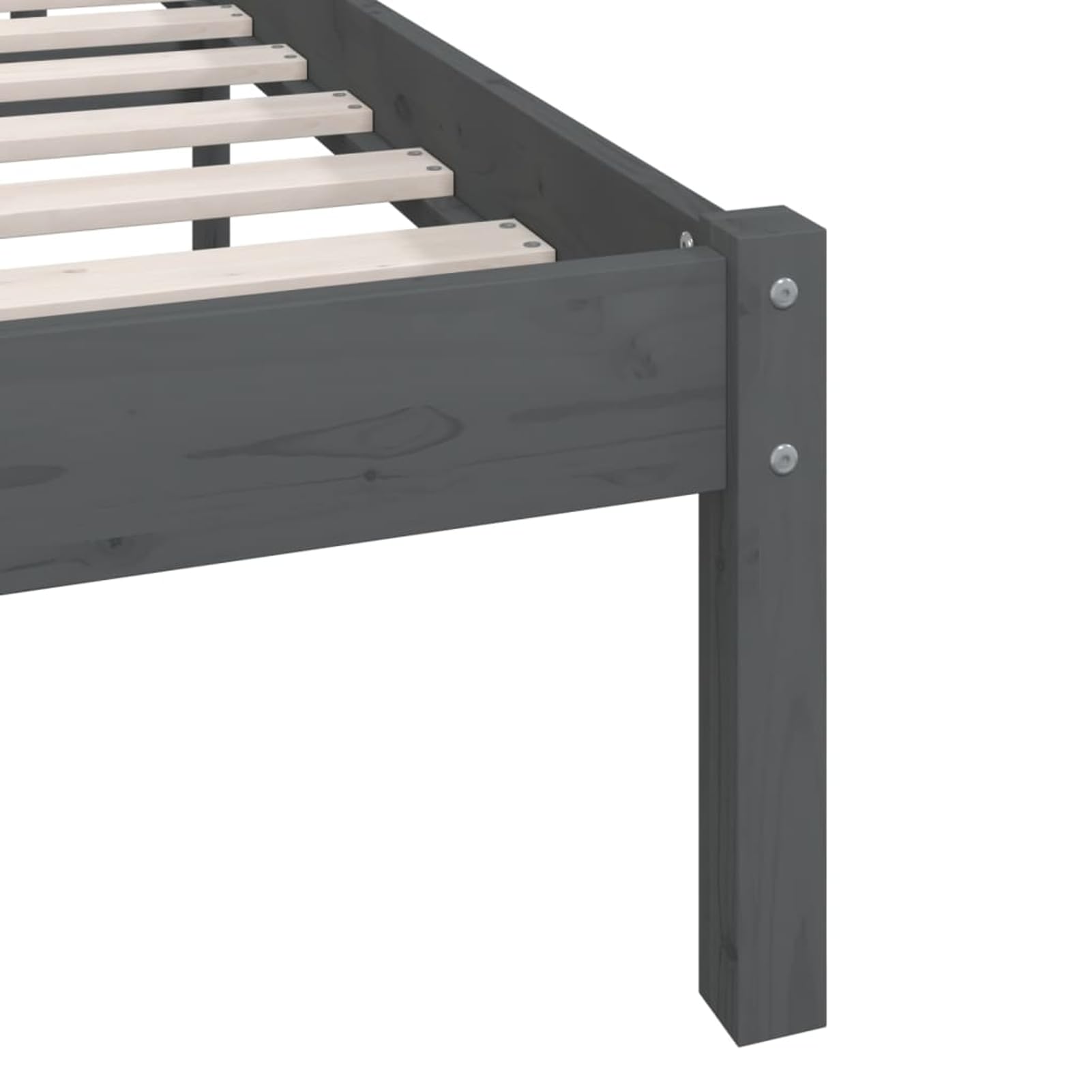 ATOMSTACK MAKER Cama de Madera Maciza de Pino, Color Gris, 150 x 200 cm, Con Somier Integrado y Cabecero Clásico, Ideal para Dormitorios Modernos y Escandinavos – Montaje Fácil