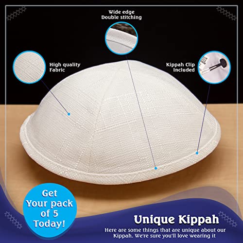 Image of Pack of 5-Pcs - Hq Satin /Linen /Velvet /Raw Silk /Suede Kippah for Men, Yamaka Hat Designed in Israel - Kippot Bulk