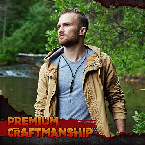 Cordão de corda Paracord Survival 550 Fish & Fire Cord presente masculino (preto prata), preto prate